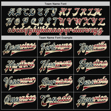 Load image into Gallery viewer, Custom Black Cream Pinstripe Vintage USA Flag Bomber Full-Snap Varsity Letterman Jacket