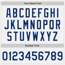 Load image into Gallery viewer, Custom White Royal Pinstripe Royal Bomber Full-Snap Varsity Letterman Jacket