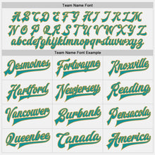 Load image into Gallery viewer, Custom White Teal Pinstripe Old Gold-Black Bomber Full-Snap Varsity Letterman Jacket