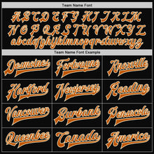 Load image into Gallery viewer, Custom Black Texas Orange-Cream Bomber Full-Snap Varsity Letterman Two Tone Jacket