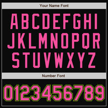 Load image into Gallery viewer, Custom Black Pink-Neon Green Bomber Full-Snap Varsity Letterman Two Tone Jacket