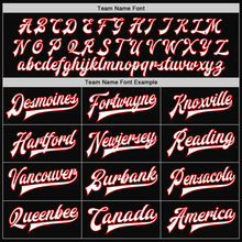 Load image into Gallery viewer, Custom Black White-Red Bomber Full-Snap Varsity Letterman Two Tone Jacket