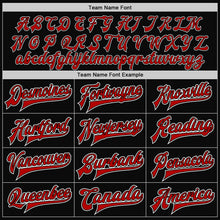 Load image into Gallery viewer, Custom Black Red-White Bomber Full-Snap Varsity Letterman Two Tone Jacket