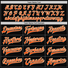 Load image into Gallery viewer, Custom Black Orange-Cream Bomber Full-Snap Varsity Letterman Two Tone Jacket