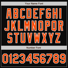 Load image into Gallery viewer, Custom Black Orange-White Bomber Full-Snap Varsity Letterman Two Tone Jacket