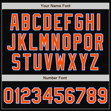 Load image into Gallery viewer, Custom Black Orange-Royal Bomber Full-Snap Varsity Letterman Two Tone Jacket