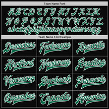 Load image into Gallery viewer, Custom Black Kelly Green-White Bomber Full-Snap Varsity Letterman Two Tone Jacket