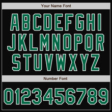 Load image into Gallery viewer, Custom Black Kelly Green-White Bomber Full-Snap Varsity Letterman Two Tone Jacket