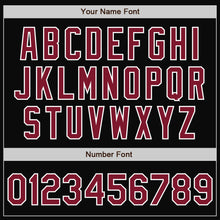Load image into Gallery viewer, Custom Black Crimson-White Bomber Full-Snap Varsity Letterman Two Tone Jacket