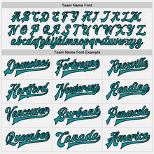 Load image into Gallery viewer, Custom White Teal-Black Bomber Full-Snap Varsity Letterman Two Tone Jacket