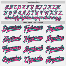 Load image into Gallery viewer, Custom White Aqua-Pink Bomber Full-Snap Varsity Letterman Two Tone Jacket