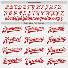 Load image into Gallery viewer, Custom White Red Bomber Full-Snap Varsity Letterman Two Tone Jacket