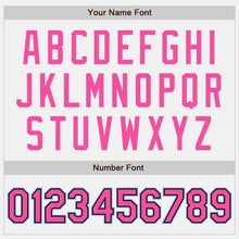 Load image into Gallery viewer, Custom White Pink Black-Light Blue Bomber Full-Snap Varsity Letterman Two Tone Jacket