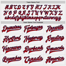 Load image into Gallery viewer, Custom White Red-Navy Bomber Full-Snap Varsity Letterman Two Tone Jacket