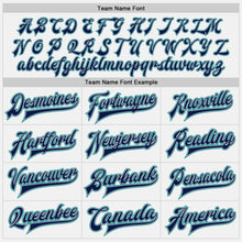 Load image into Gallery viewer, Custom White Navy Gray-Teal Bomber Full-Snap Varsity Letterman Two Tone Jacket