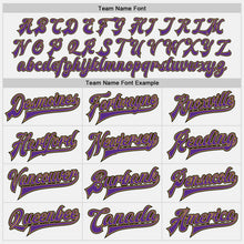 Load image into Gallery viewer, Custom White Purple Old Gold-Black Bomber Full-Snap Varsity Letterman Two Tone Jacket