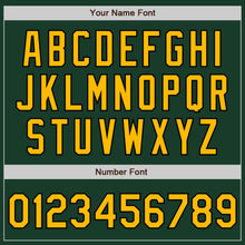 Load image into Gallery viewer, Custom Green Gold-Black Bomber Full-Snap Varsity Letterman Two Tone Jacket