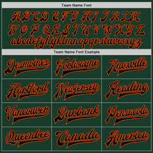 Load image into Gallery viewer, Custom Green Orange-Black Bomber Full-Snap Varsity Letterman Two Tone Jacket