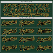 Load image into Gallery viewer, Custom Green Old Gold-Black Bomber Full-Snap Varsity Letterman Two Tone Jacket