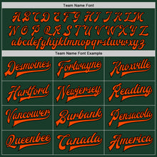 Load image into Gallery viewer, Custom Green Black-Orange Bomber Full-Snap Varsity Letterman Two Tone Jacket