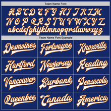 Load image into Gallery viewer, Custom Royal White-Texas Orange Bomber Full-Snap Varsity Letterman Two Tone Jacket