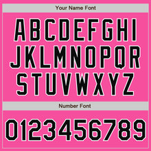 Load image into Gallery viewer, Custom Pink Black-White Bomber Full-Snap Varsity Letterman Two Tone Jacket