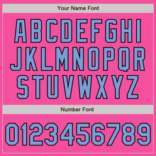 Load image into Gallery viewer, Custom Pink Light Blue-Black Bomber Full-Snap Varsity Letterman Two Tone Jacket