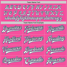 Load image into Gallery viewer, Custom Pink White Black-Light Blue Bomber Full-Snap Varsity Letterman Two Tone Jacket