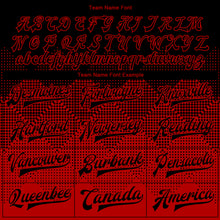 Load image into Gallery viewer, Custom Red Black 3D Pattern Design Bomber Full-Snap Varsity Letterman Jacket