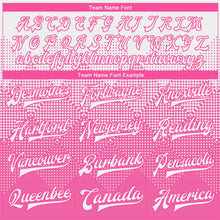 Load image into Gallery viewer, Custom Pink White 3D Pattern Design Bomber Full-Snap Varsity Letterman Jacket