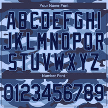 Load image into Gallery viewer, Custom Camo Navy-Light Blue Ocean Camouflage 3D Bomber Full-Snap Varsity Letterman Salute To Service Jacket