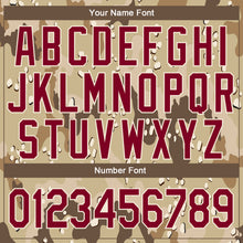 Load image into Gallery viewer, Custom Camo Maroon-Cream Desert Camouflage 3D Bomber Full-Snap Varsity Letterman Salute To Service Jacket