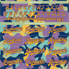 Load image into Gallery viewer, Custom Camo Gold-Purple Fluorescent Camouflage 3D Bomber Full-Snap Varsity Letterman Salute To Service Jacket