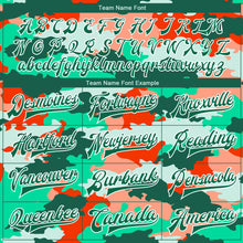 Load image into Gallery viewer, Custom Camo Kelly Green-White Fluorescent Camouflage 3D Bomber Full-Snap Varsity Letterman Salute To Service Jacket