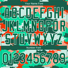 Load image into Gallery viewer, Custom Camo Kelly Green-White Fluorescent Camouflage 3D Bomber Full-Snap Varsity Letterman Salute To Service Jacket