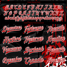 Load image into Gallery viewer, Custom Graffiti Pattern Red-Black Dark Abstract Urban Street Art 3D Bomber Full-Snap Varsity Letterman Jacket