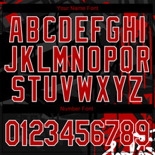 Load image into Gallery viewer, Custom Graffiti Pattern Red-Black Dark Abstract Urban Street Art 3D Bomber Full-Snap Varsity Letterman Jacket