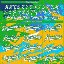 Load image into Gallery viewer, Custom Graffiti Pattern White-Kelly Green Hiphop Abstract Urban Street Art 3D Bomber Full-Snap Varsity Letterman Jacket