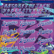 Load image into Gallery viewer, Custom Graffiti Pattern Purple-White Trendy Abstract Urban Street Art 3D Bomber Full-Snap Varsity Letterman Jacket