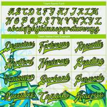 Load image into Gallery viewer, Custom Graffiti Pattern Neon Green-Black Trendy Abstract Urban Street Art 3D Bomber Full-Snap Varsity Letterman Jacket