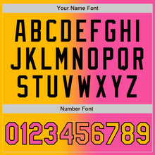 Load image into Gallery viewer, Custom Gold Pink-Black Bomber Full-Snap Varsity Letterman Gradient Fashion Jacket