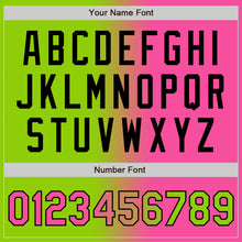 Load image into Gallery viewer, Custom Neon Green Pink-Black Bomber Full-Snap Varsity Letterman Gradient Fashion Jacket