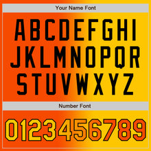 Load image into Gallery viewer, Custom Orange Yellow-Black Bomber Full-Snap Varsity Letterman Gradient Fashion Jacket