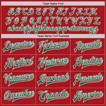 Load image into Gallery viewer, Custom Red Kelly Green-White Bomber Full-Snap Varsity Letterman Two Tone Jacket
