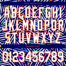 Load image into Gallery viewer, Custom Graffiti Pattern White-Orange Abstract Geometric Grunge Urban Street Art 3D Bomber Full-Snap Varsity Letterman Jacket