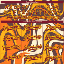 Load image into Gallery viewer, Custom Graffiti Pattern Crimson-Gold Groovy Psychedelic 3D Bomber Full-Snap Varsity Letterman Jacket