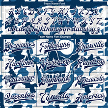 Load image into Gallery viewer, Custom Camo Navy-White Skull Fashion 3D Bomber Full-Snap Varsity Letterman Salute To Service Jacket