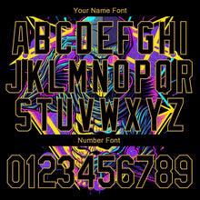 Load image into Gallery viewer, Custom Black Old Gold Psychedelic Skeleton Metal Apparel Dark Art 3D Bomber Full-Snap Varsity Letterman Jacket