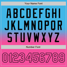 Load image into Gallery viewer, Custom Sky Blue Pink-Black Bomber Full-Snap Varsity Letterman Fade Fashion Jacket