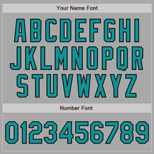 Load image into Gallery viewer, Custom Gray Teal-Black Bomber Full-Snap Varsity Letterman Two Tone Jacket